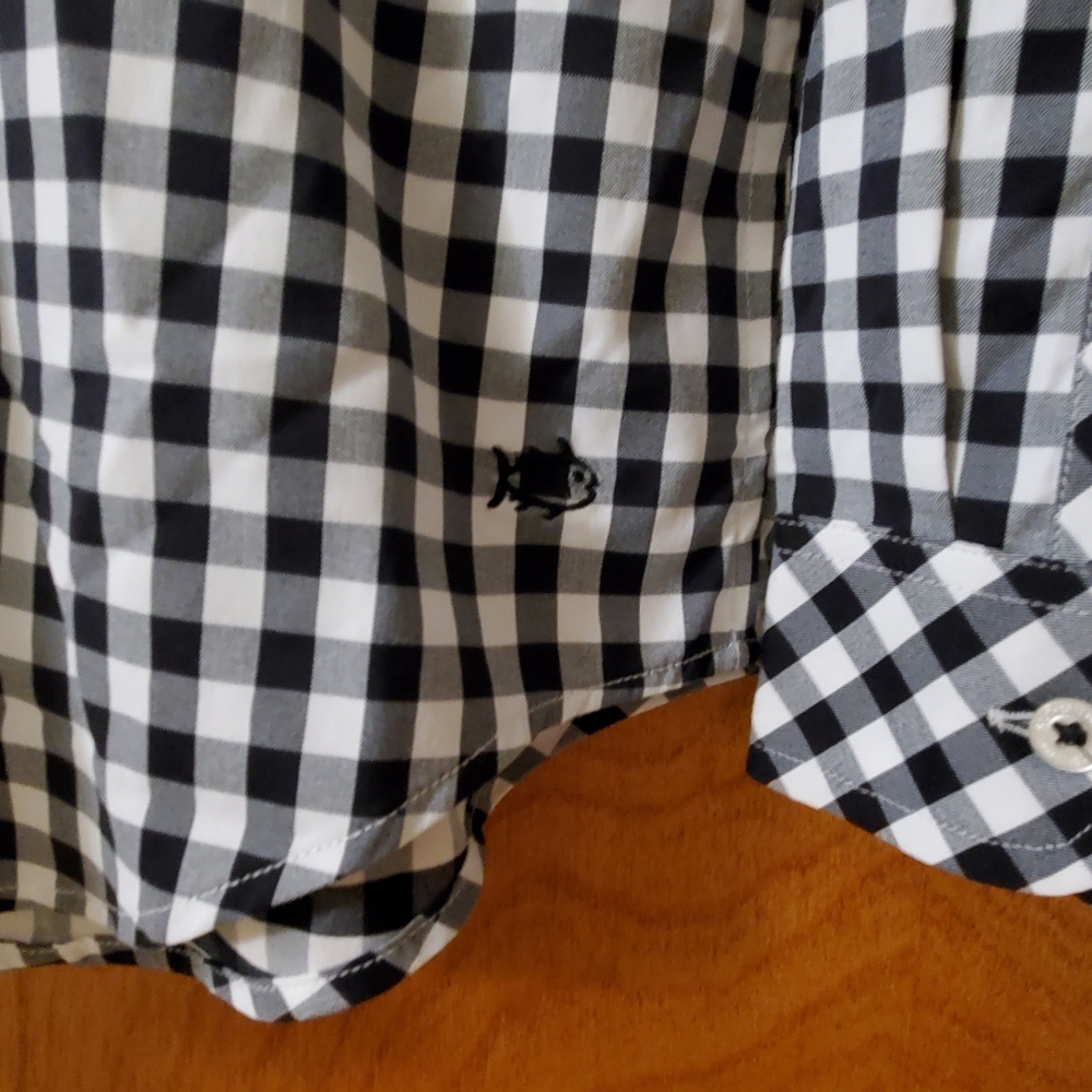 NWT NEW Southern Tide Hadley Womens 1/2 Button Up Shirt Size Small Black White - Picture 4 of 10
